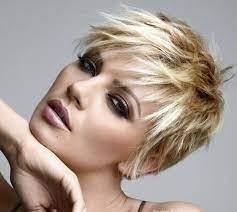 A choppy pixie cut in a model 