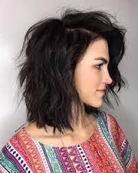 A medium messy layered hairstyle 