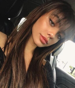 Beautiful girl in piecey bangs