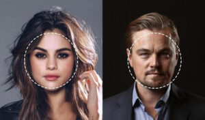 Selena Gomez and Leonardo de Caprio in their round face shape
