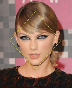 Taylor Swift in her diamond face shape