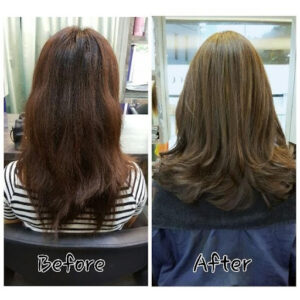 Before and after look of Korean Perm