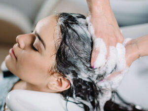 Relaxed girl in a salon