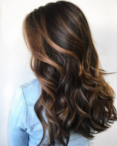 A chocolatey inspired balayage hair suits for medium to long hair