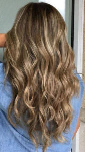 Dimensional dark blonde balayage