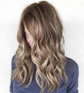 Bright blonde highlights for chocolate hair
