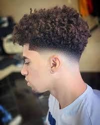 Curly hair taper fade