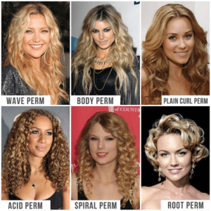 Permanent waves, perms and the formulations for different hair types