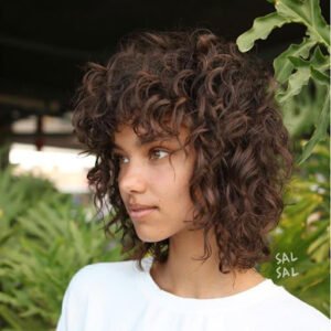 Gorgeous girl wearing a curly shag